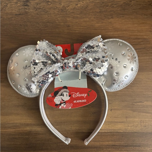 Disney Other - Disney Silver Sequin Minnie Ears Headband